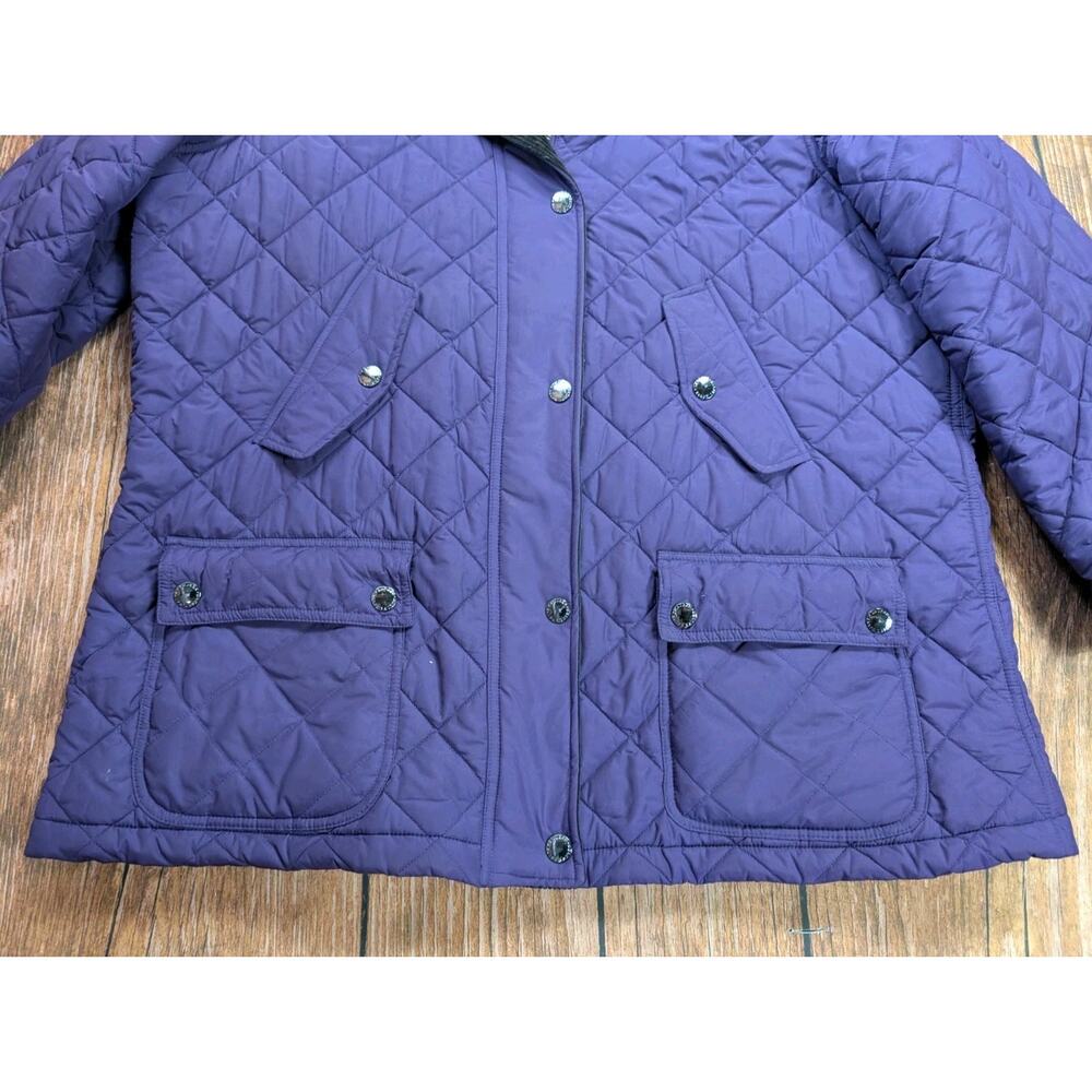 Lauren Ralph Lauren Quilted Jacket Womens 2X Purple Barn Corduroy Trim - Picture 5 of 16
